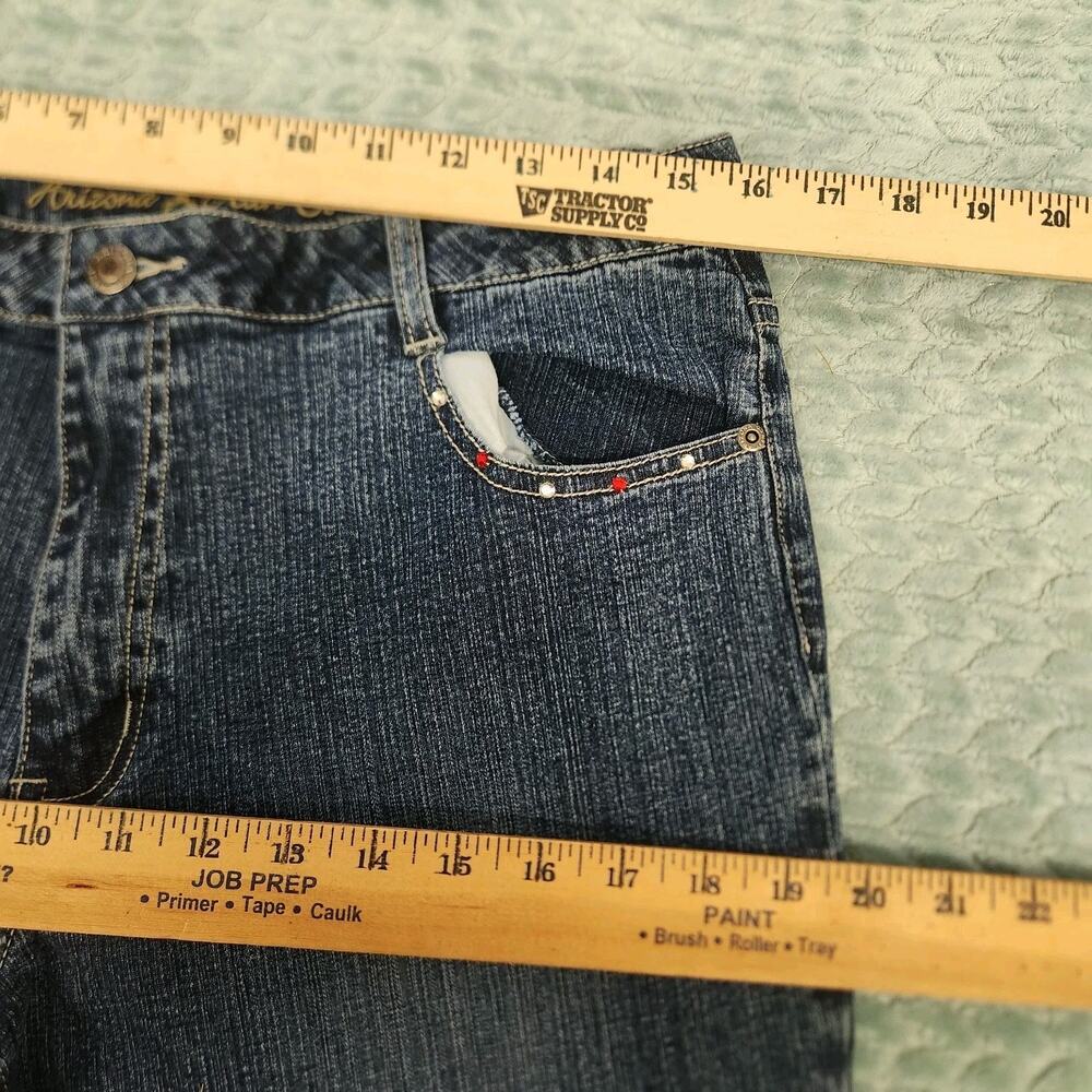 Arizona Jeans Distressed Y2K Flare Floral Embroidery READ SIZE 10/12 Girls 18.5 - Picture 7 of 12